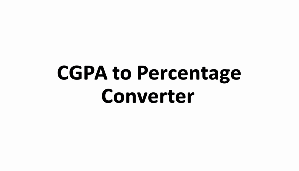 CGPA to Percentage Converter